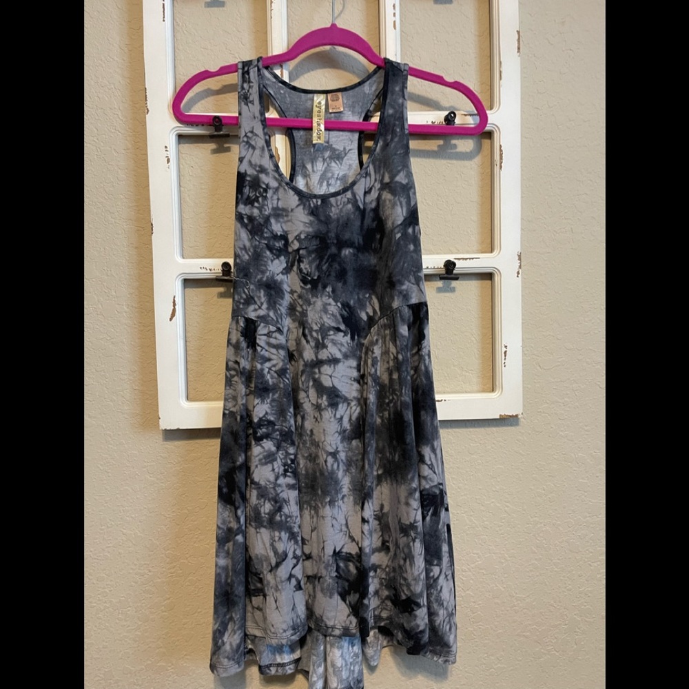 Eyeshadow Black Tye Dye Sleeveless Dress